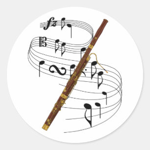 Pegatina Redonda Bassoon