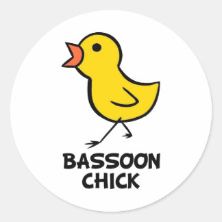 Pegatina Redonda Bassoon Chick