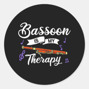 Pegatina Redonda Bassoonist Player de Bassoon Instruments