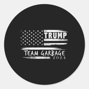 Pegatina Redonda Basura del equipo para la basura de Trump 2024 par