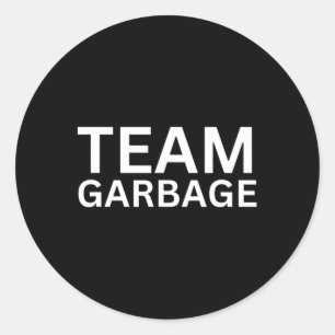 Pegatina Redonda Basura En Equipo Para Los Partidarios De Trump