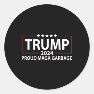 Pegatina Redonda Basura orgullosa Trump Support 6