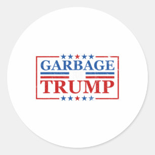 Pegatina Redonda Basura para la basura de Trump para el presidente