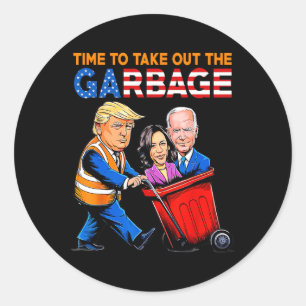 Pegatina Redonda Basura Para La Camisa De Trump 2024 Para Sacar Gar