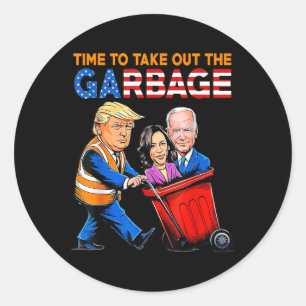 Pegatina Redonda Basura Para La Camisa De Trump 2024 Que Hay Que Sa