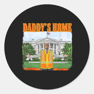 Pegatina Redonda Basura para la casa de Trump Funny Daddy's Trump P