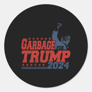 Pegatina Redonda Basura para Trump 2024