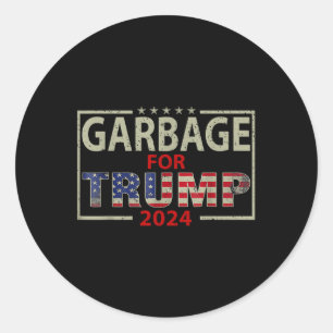 Pegatina Redonda Basura para Trump 2024 Tees - partidario de Trump