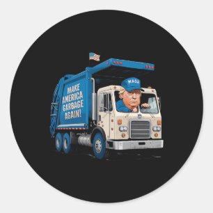 Pegatina Redonda Basura Para Trump Hace Que La Basura Estadounidens
