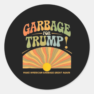 Pegatina Redonda Basura Para Trump Hace Que La Basura Estadounidens