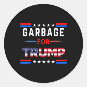 Pegatina Redonda Basura Para Trump Hace Que La Basura Estadounidens