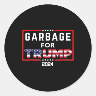 Pegatina Redonda Basura Para Trump Hace Que La Basura Estadounidens