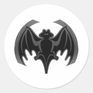 Pegatina Redonda Bat Black Inv El MUSEO Regalos Zazzle