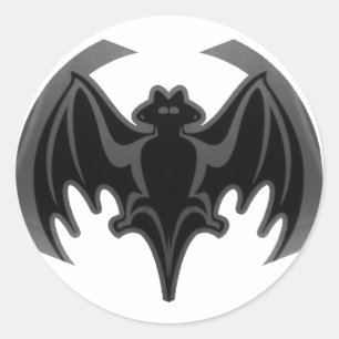 Pegatina Redonda Bat Black Inv El MUSEO Regalos Zazzle