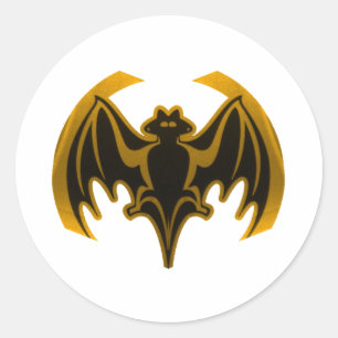 Pegatina Redonda Bat Gold Los Regalos Del MUSEO Zazzle