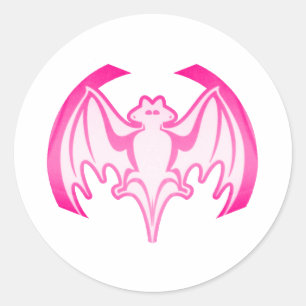 Pegatina Redonda Bat Magenta Inv El MUSEO Regalos Zazzle