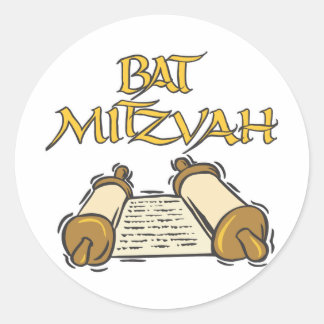 Pegatina Redonda Bat Mitzvah