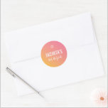 Pegatina Redonda BAT MITZVAH gradiente amarillo rosa estrella moder<br><div class="desc">por kat massard >> https://linktr.ee/simplysweetpaperie <<</div>