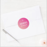 Pegatina Redonda BAT MITZVAH moderno estrella gradiente rosa brilla<br><div class="desc">por kat massard >> https://linktr.ee/simplysweetpaperie <<</div>