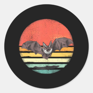 Pegatina Redonda Bat Nocturnal Animal Wildlife Mammal Bat Lover
