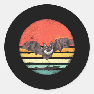 Pegatina Redonda Bat Nocturnal Animal Wildlife Mammal Bat Lover