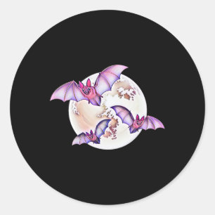 Pegatina Redonda Bat Vampire Halloween Bats