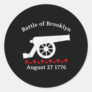 Pegatina Redonda Batalla de Brooklyn Heights Cannon Revolutionary W