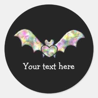 Pegatina Redonda Batalla de halloween personalizada de Black Bat an