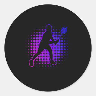 Pegatina Redonda Batalla de squash para mujeres de Badminton Player
