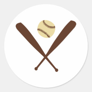 Pegatina Redonda Bate de béisbol