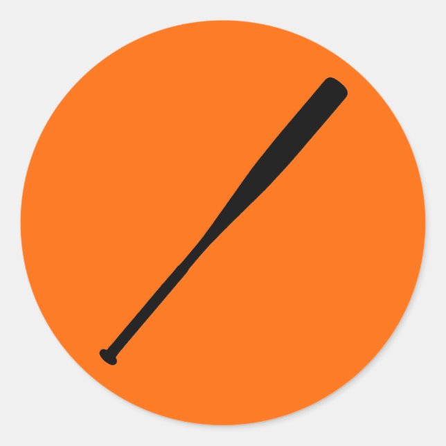 Pegatina Redonda Bate de béisbol (Anverso)