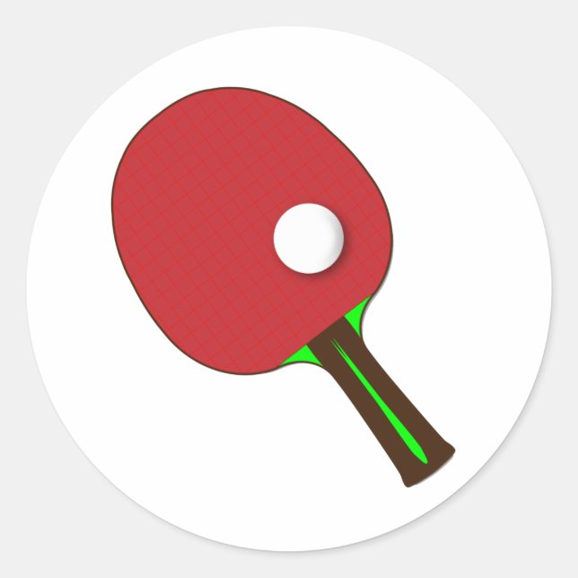 Pegatina Redonda Bate de tenis de mesa (Anverso)