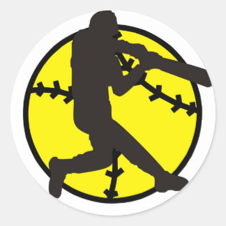 Pegatina Redonda bateador de softball