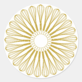 Pegatina Redonda Baterías Chef Baker Whisk