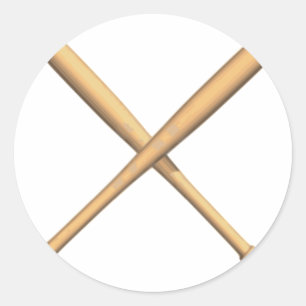 Pegatina Redonda Bates cruzados de béisbol