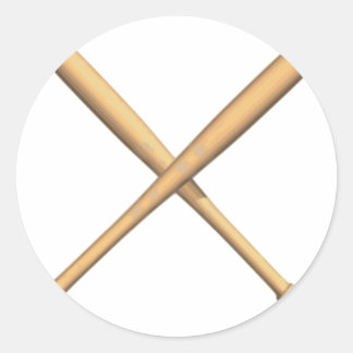 Pegatina Redonda Bates cruzados de béisbol