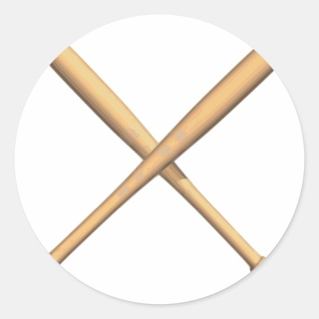 Pegatina Redonda Bates cruzados de béisbol (Anverso)