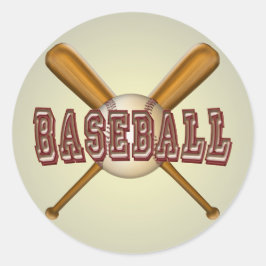 Pegatina Redonda Bates de béisbol cruzados