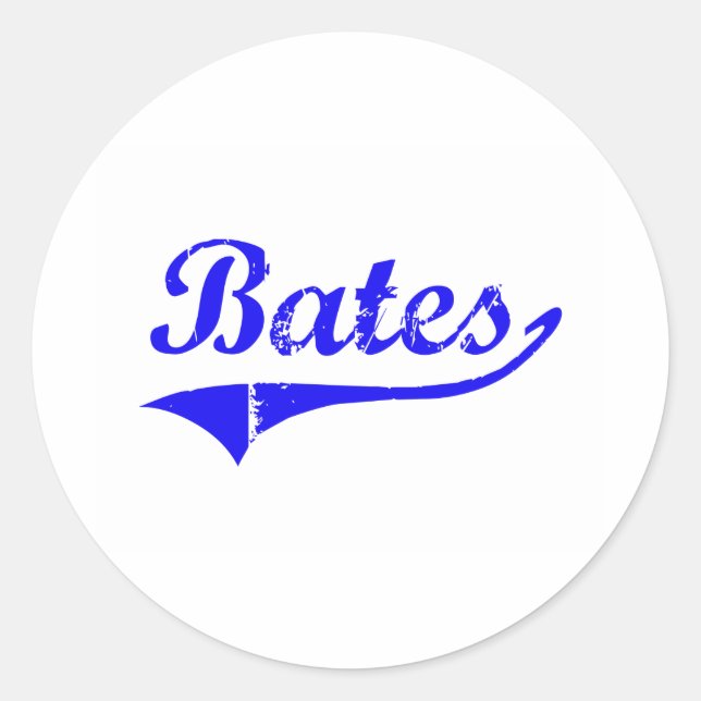 Pegatina Redonda Bates Surname Classic Style (Anverso)