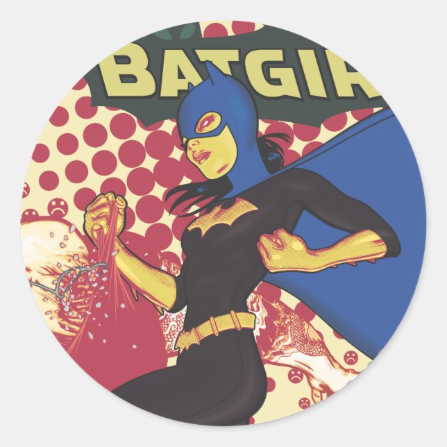 Pegatina Redonda Batgirl (Anverso)