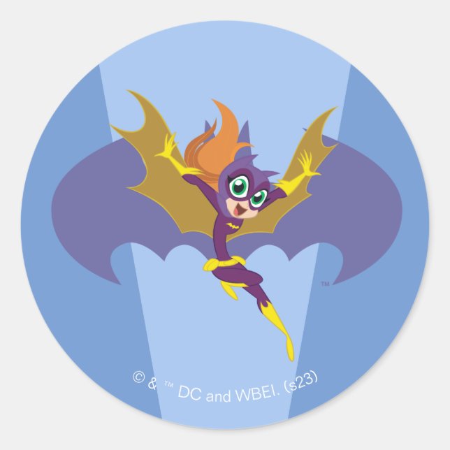 Pegatina Redonda Batgirl de Super Hero del DC (Anverso)
