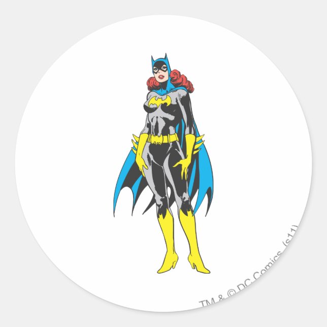 Pegatina Redonda Batgirl Stands (Anverso)