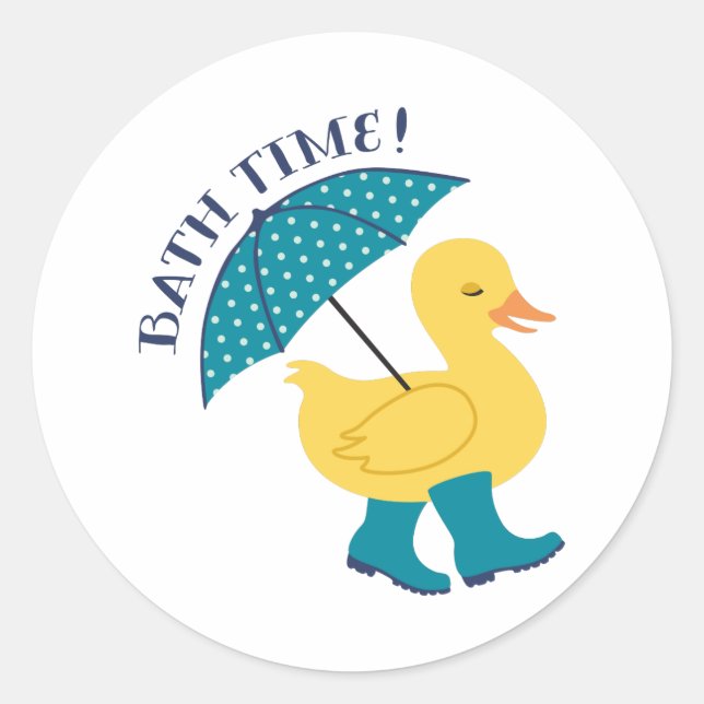 Pegatina Redonda Bath Time Duck (Anverso)