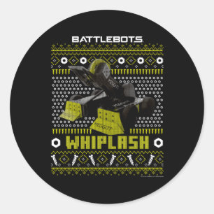 Pegatina Redonda Batlebots Robot Whiplash Feo