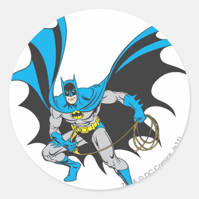 Pegatina Redonda Batman con Rope (Anverso)