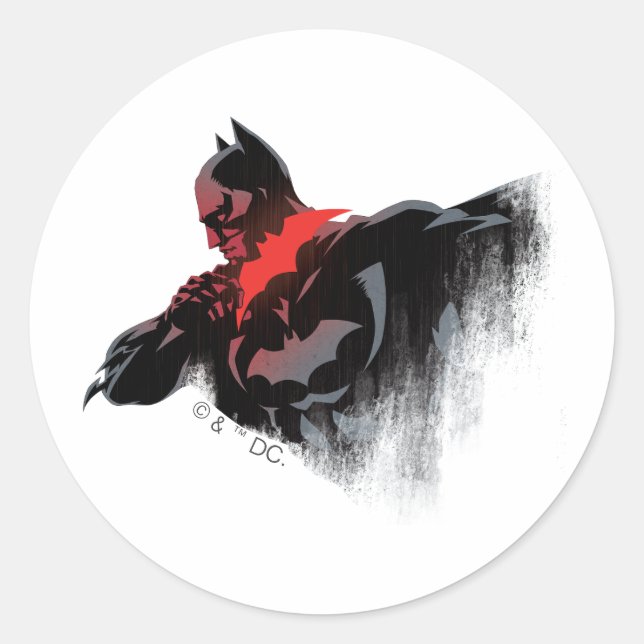 Pegatina Redonda Batman Crimson Batarang (Anverso)