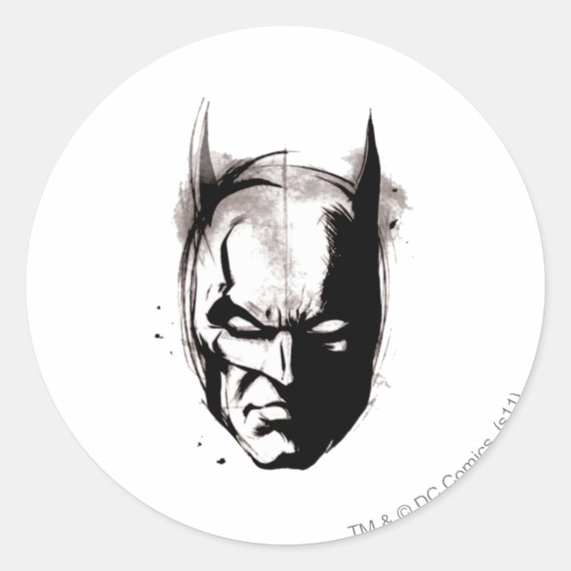 Pegatina Redonda Batman Drawn Face (Anverso)