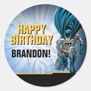 Pegatina Redonda Batman   Happy Birthday