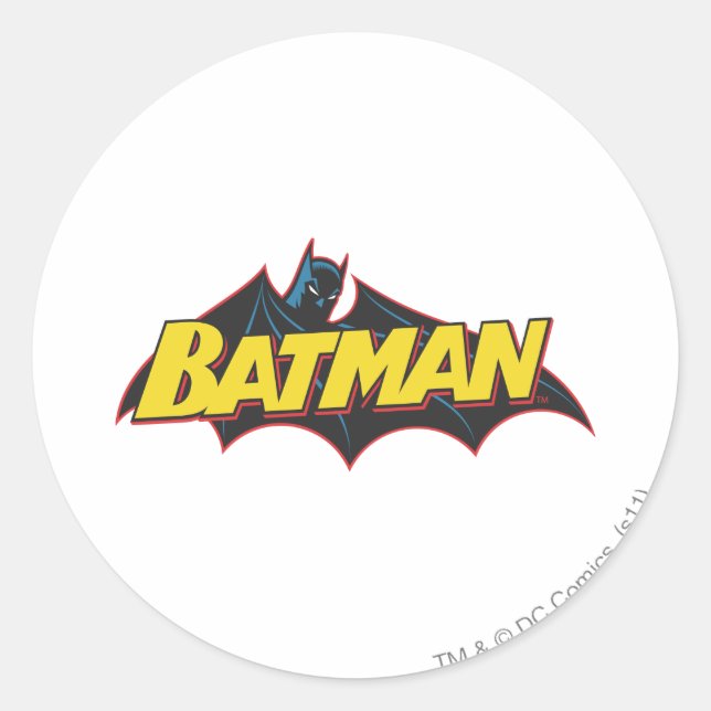 Pegatina Redonda Batman | Logotipo de la vieja escuela (Anverso)