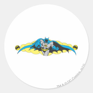 Pegatina Redonda Batman Lunges Forward